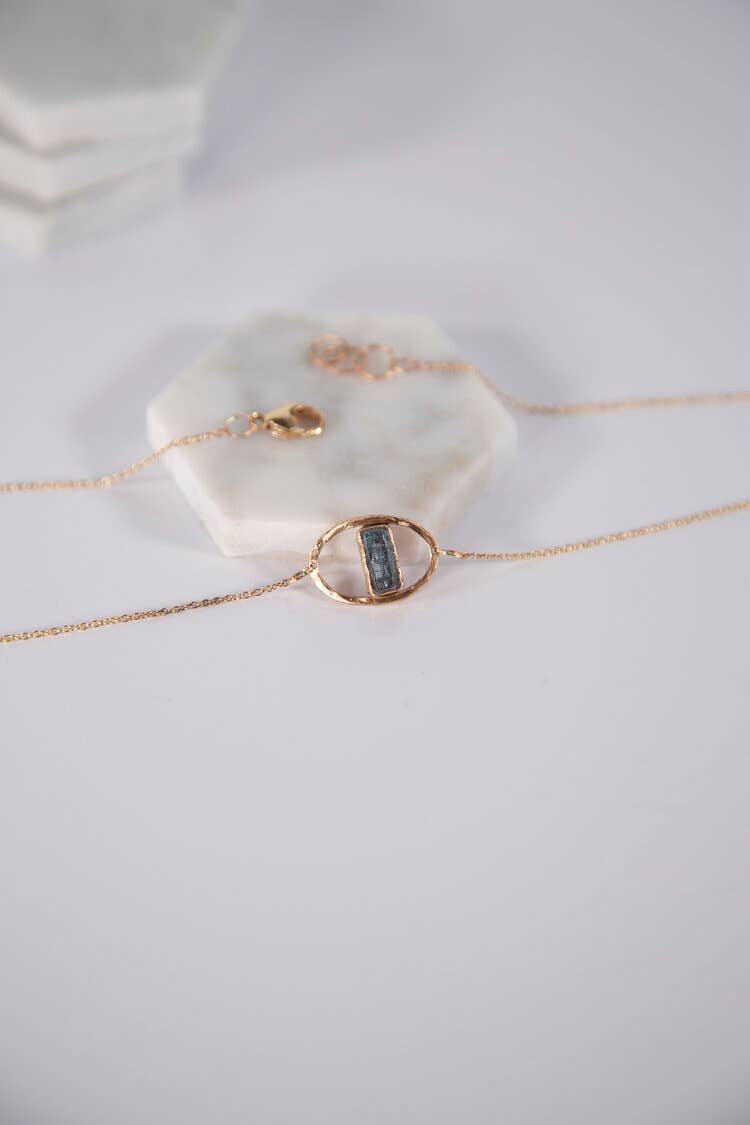 Aquamarine Necklace - Gold