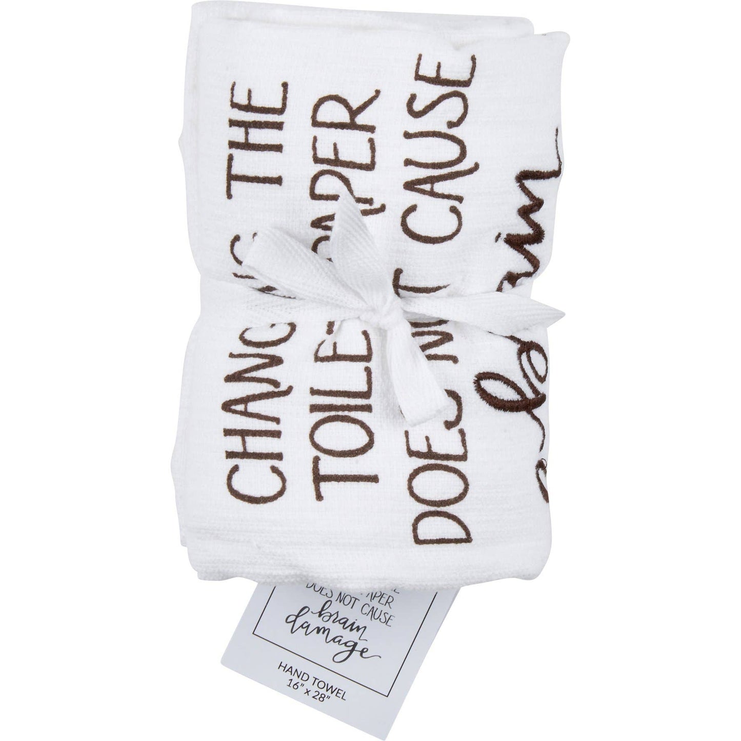 Does Not Cause Brain Damage Hand Towel