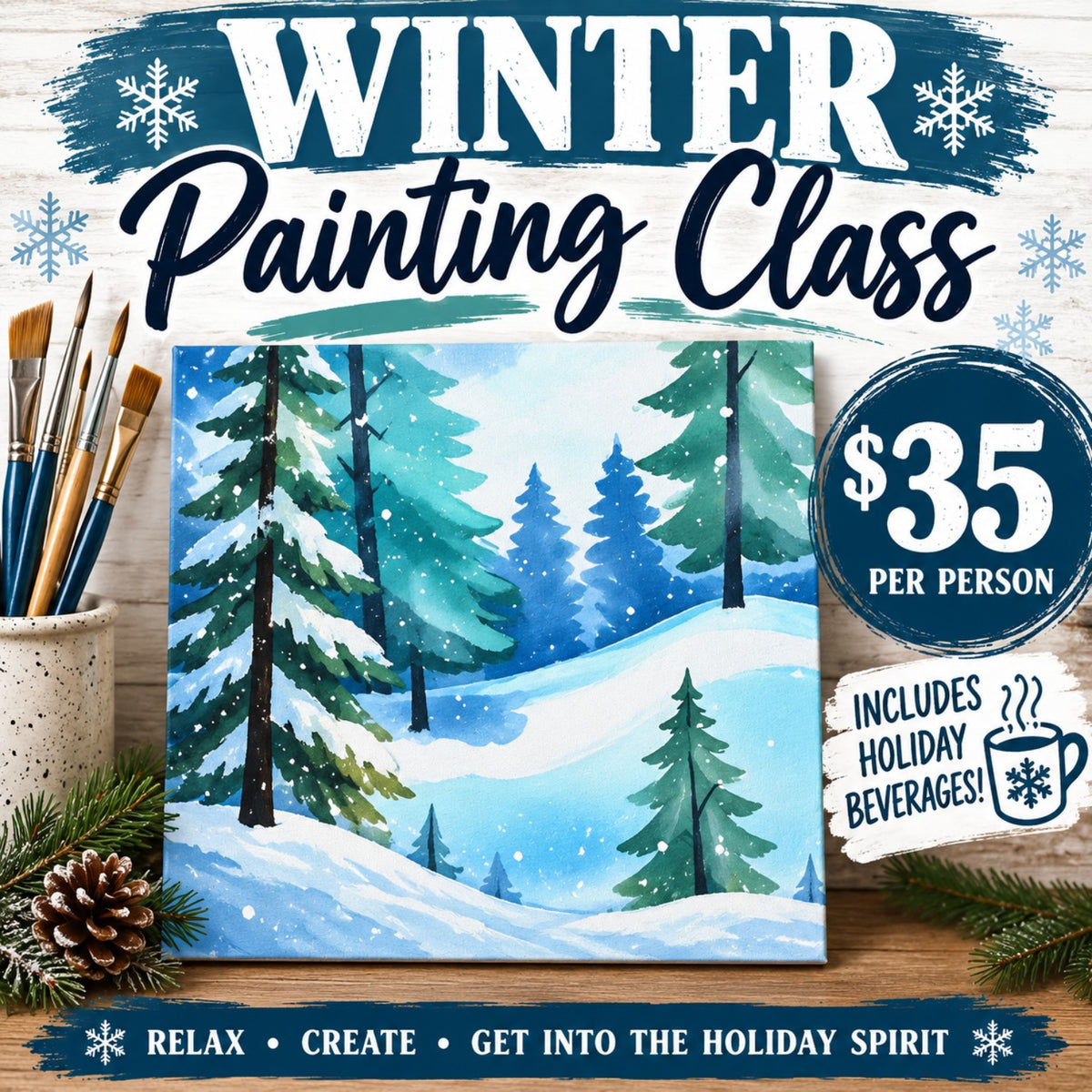 Dec 12 - Winter Tree Painting Class