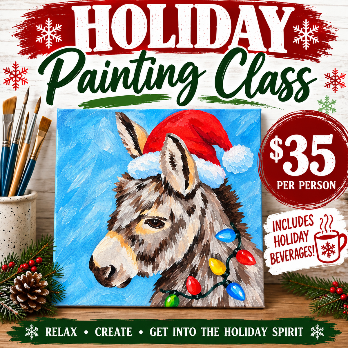 Nov 29 - Holiday Donkey Painting Class