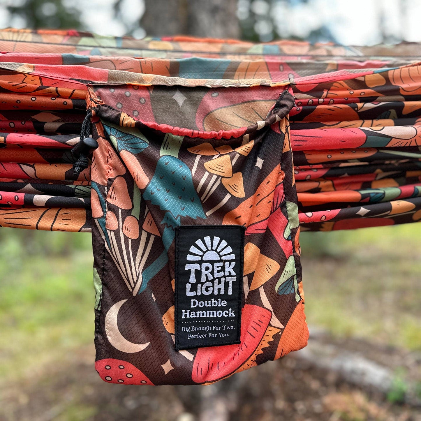 Double Hammock | Mushroom Print | Hanging Kit Sold Separate