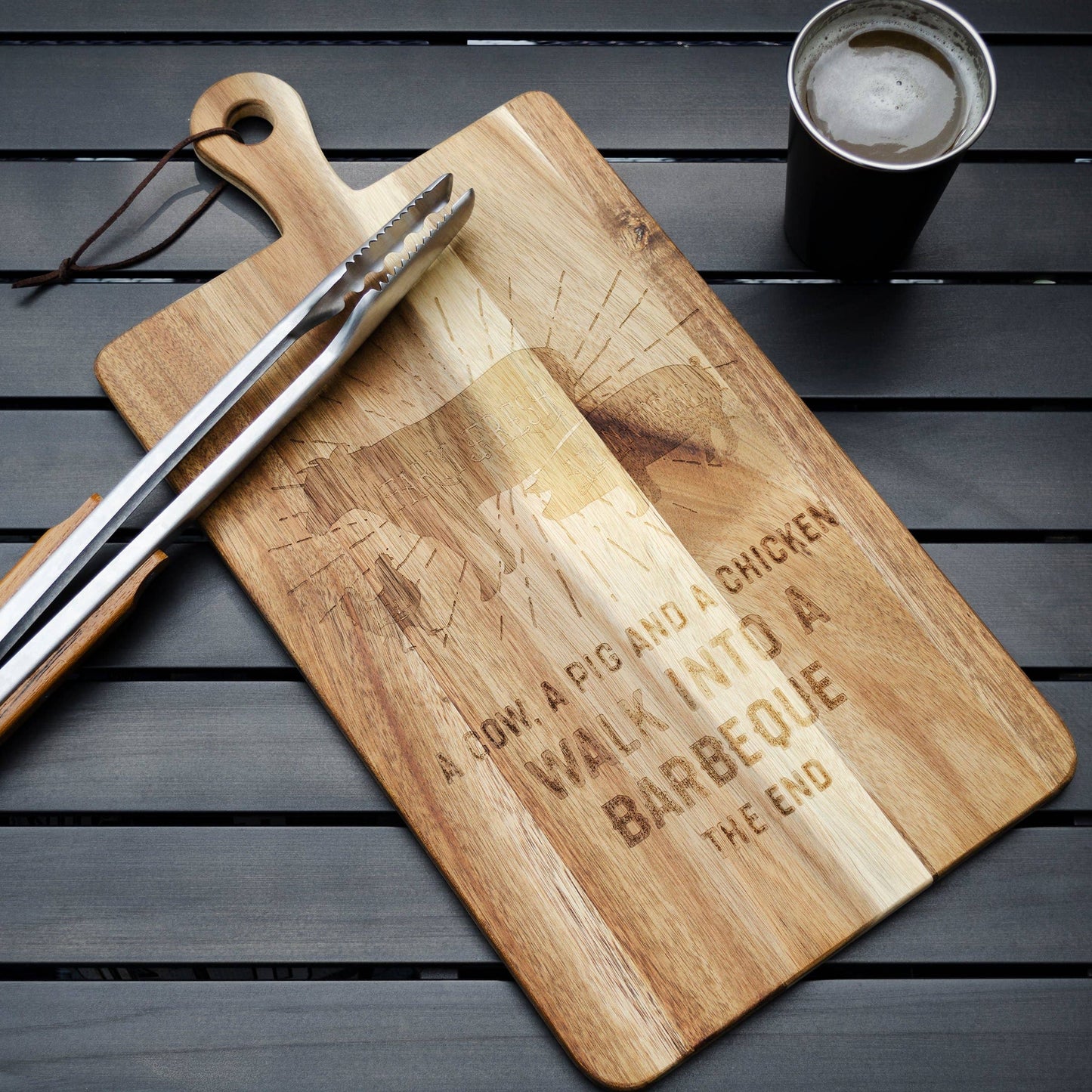Walk Into A Barbeque The End Cutting Board