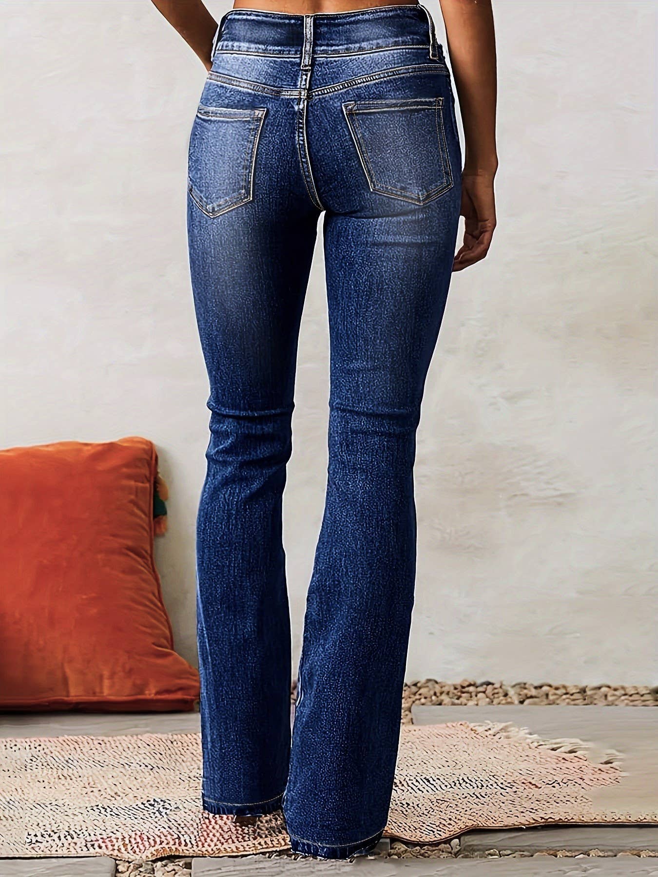 Vintage Stretch Washed Street Bootcut Jeans: Black / L