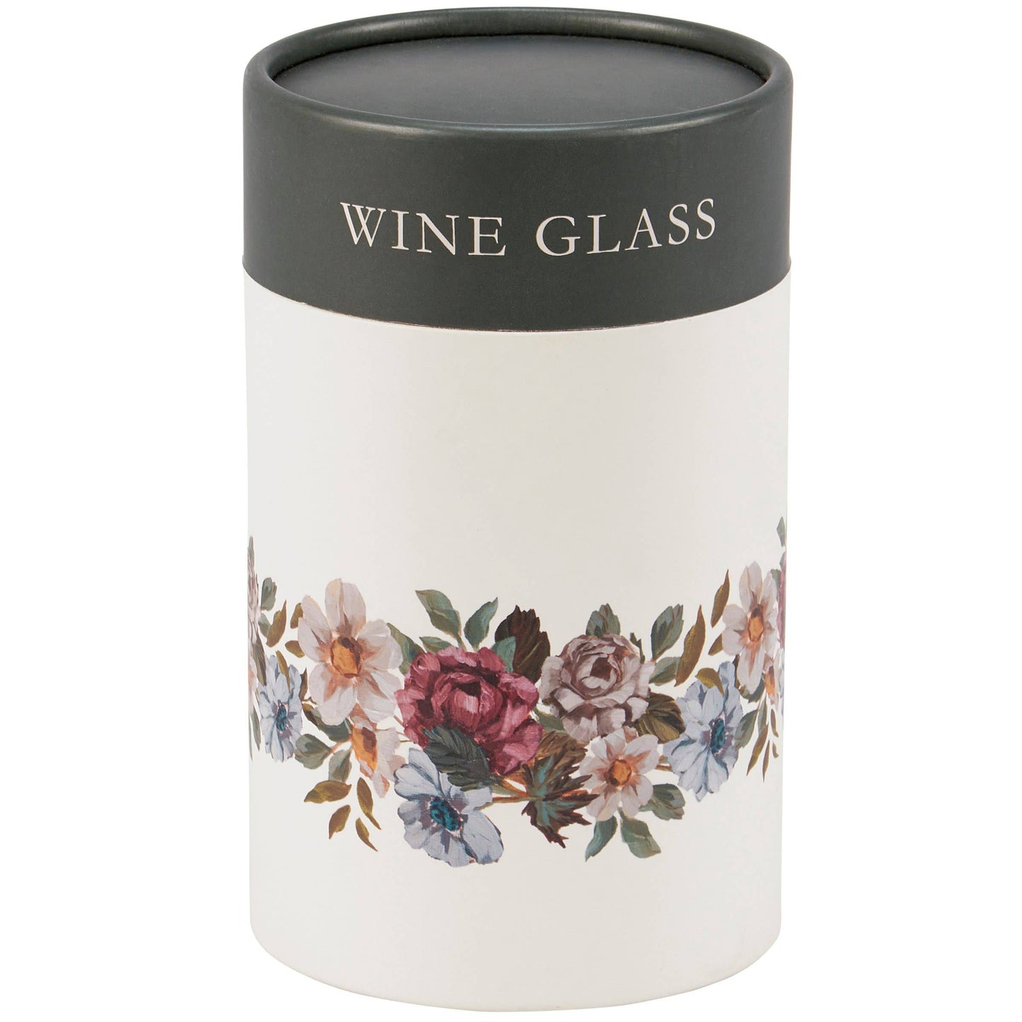 Moody Floral Wine Glass