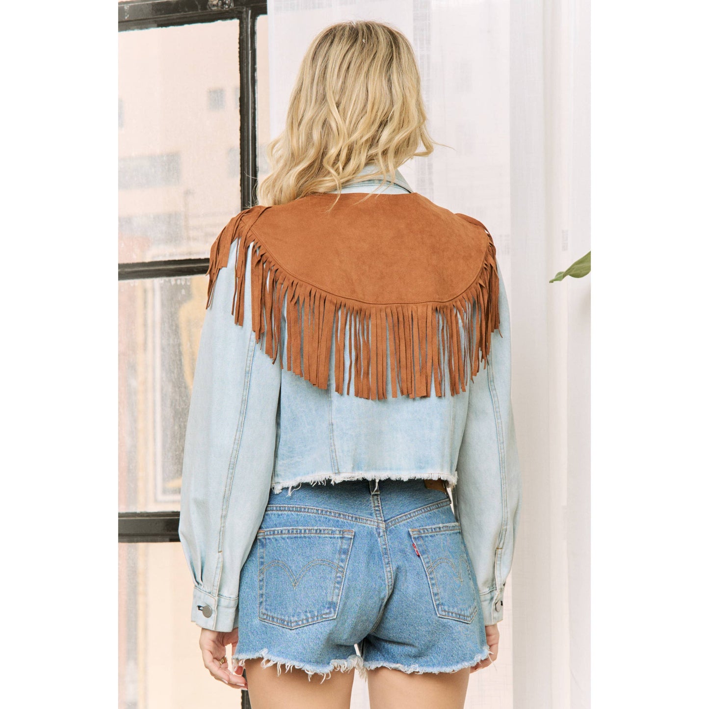 WESTERN FAUX SUEDE FRINGE VEST: Camel / S-M-L(2-2-2)