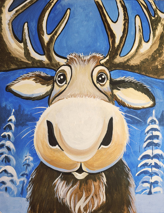 Dec 19- Moonlit Moose Painting Class