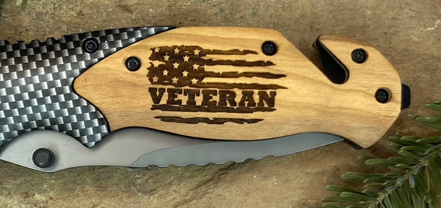Flag with Veteran Knife