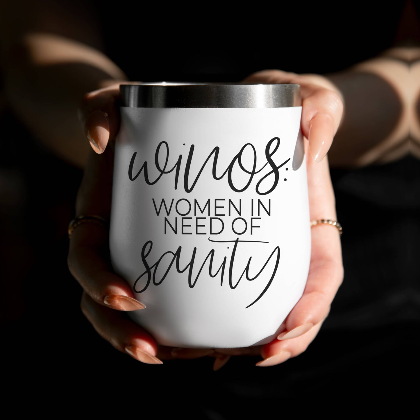 Imperfect Wine Tumblers with Lid, Stainless Steel: Graphic Issue / Mom's Turn