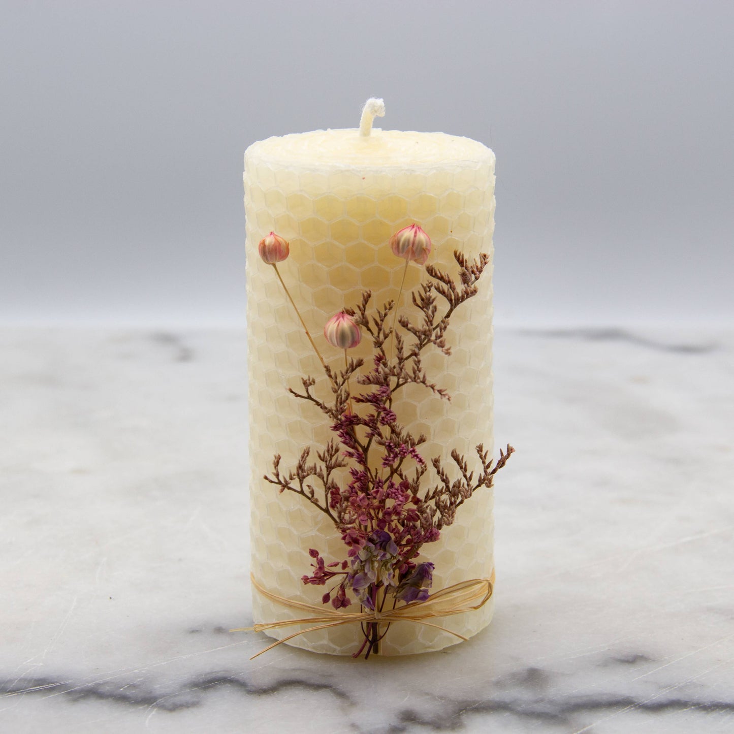 4" Pillars- Botanic Wrap: White