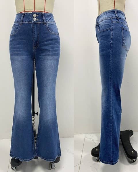 Vintage Stretch Washed Street Bootcut Jeans: Black / S
