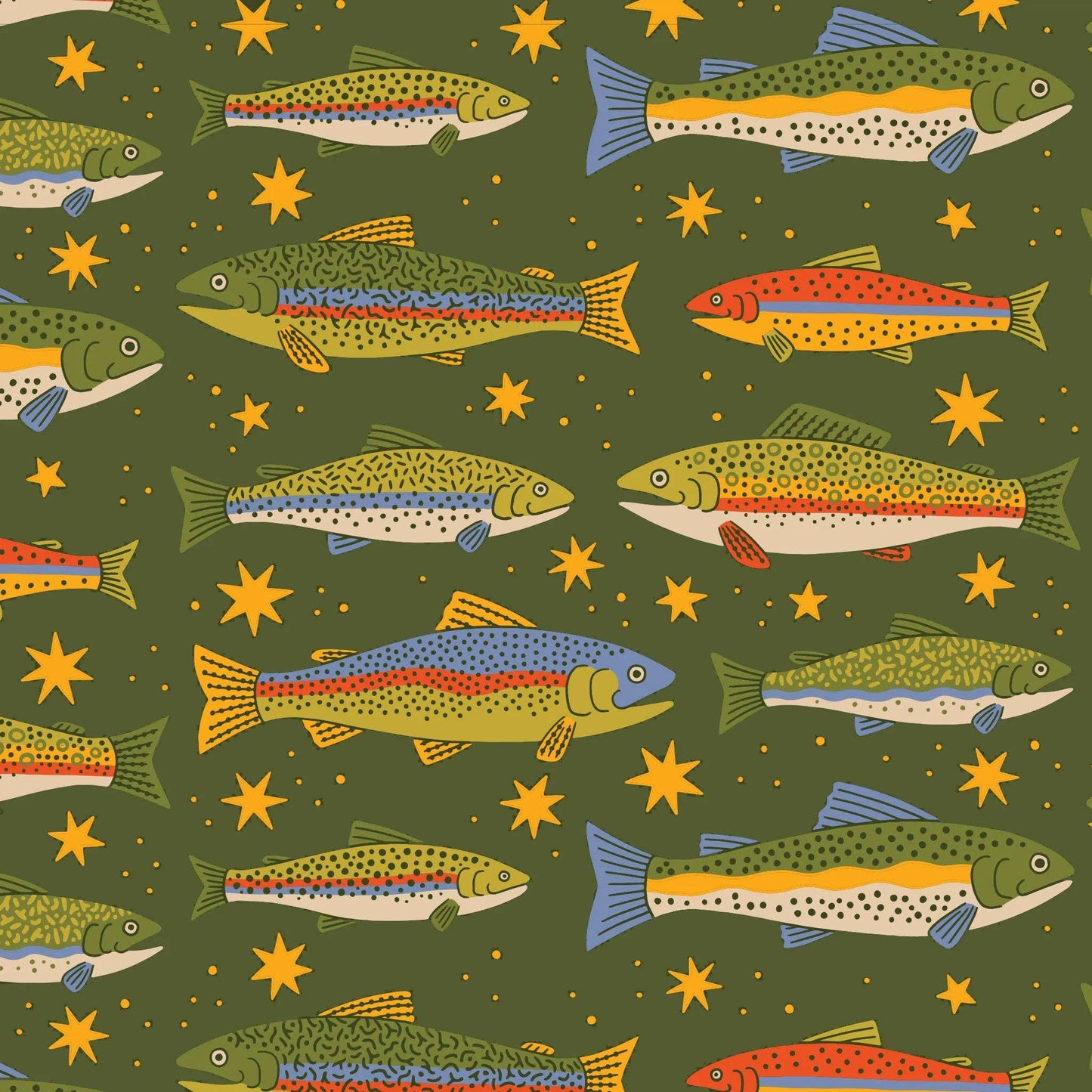 Double Hammock | Trout Print | Hanging Kit Sold Separate