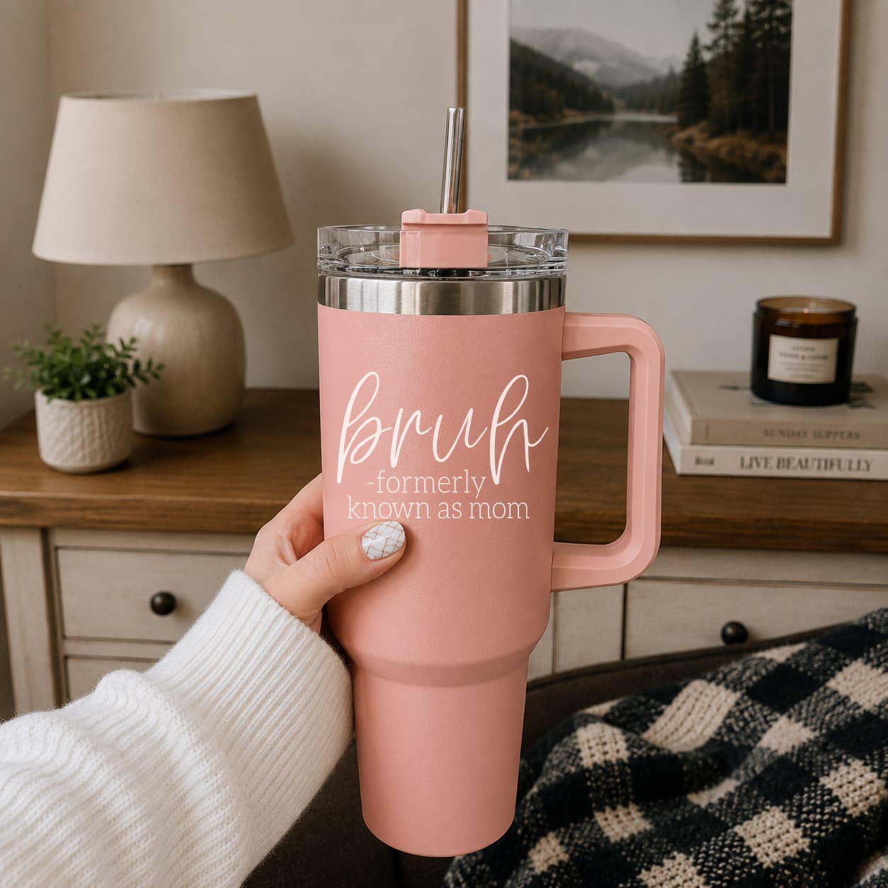 Mom Fuel Tumbler, Travel Coffee Mug, Mother's Day Gifts 40oz: Mom Fuel