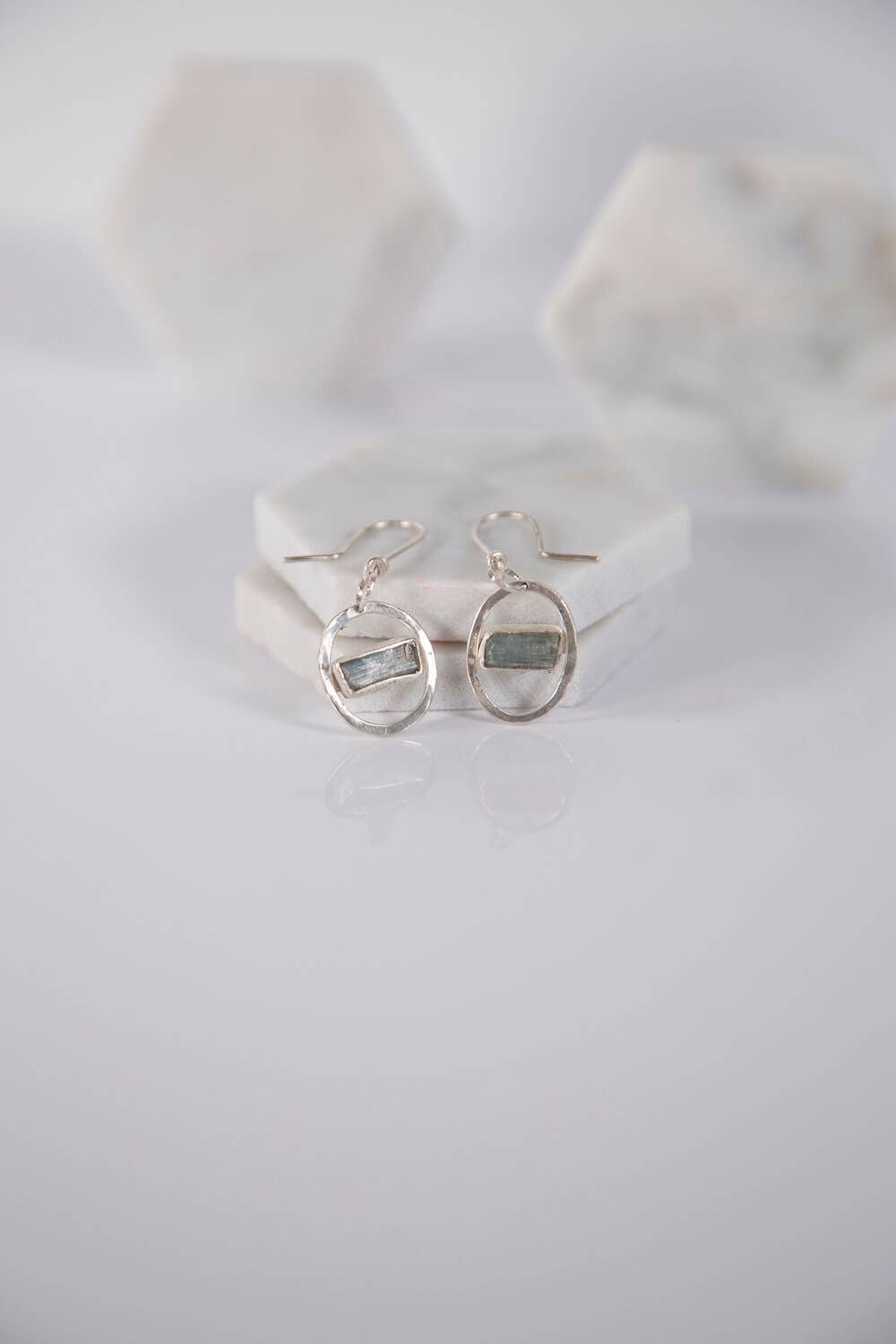 Aquamarine Dangles - Silver