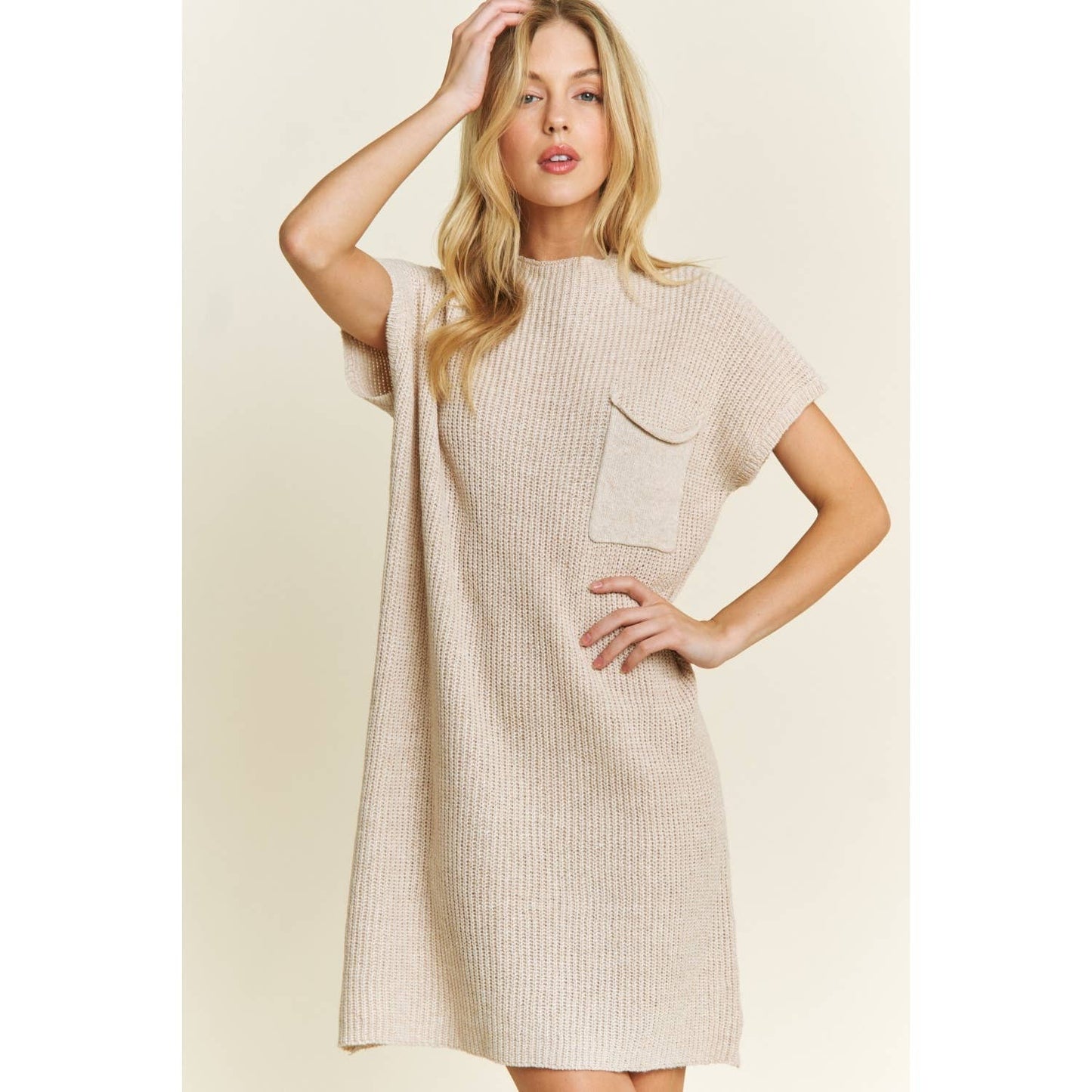 CLASSIC DROP SHOULDER SWEATER KNIT MINI DRESS: Burnt Orange / S-M-L(2-2-2)