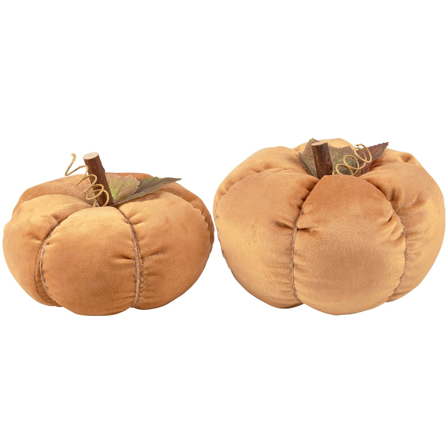 Orange Velvet Pumpkin Set