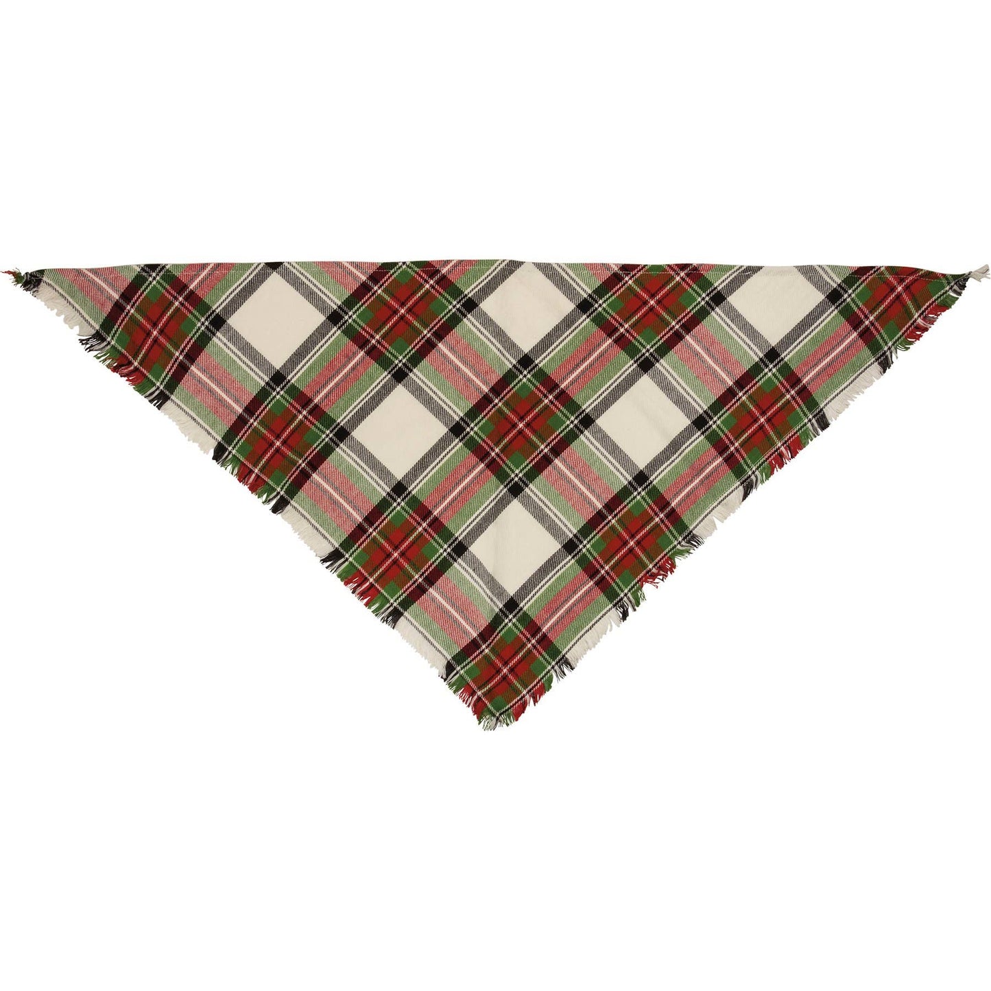 Large Plaid Christmas Pet Bandana Set