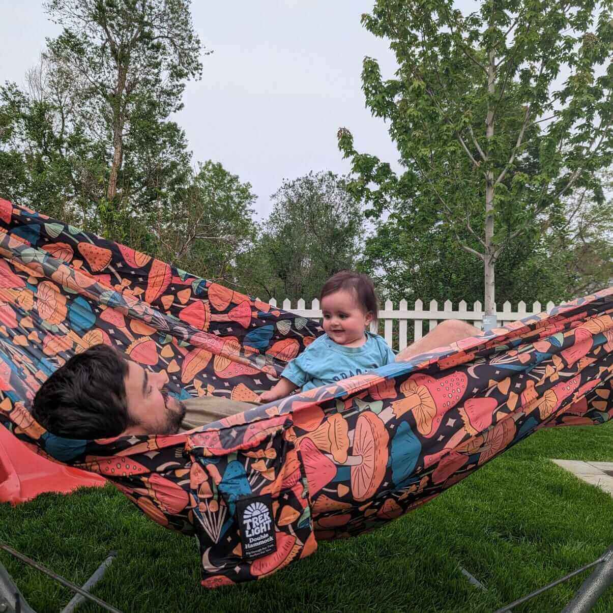 Double Hammock | Mushroom Print | Hanging Kit Sold Separate