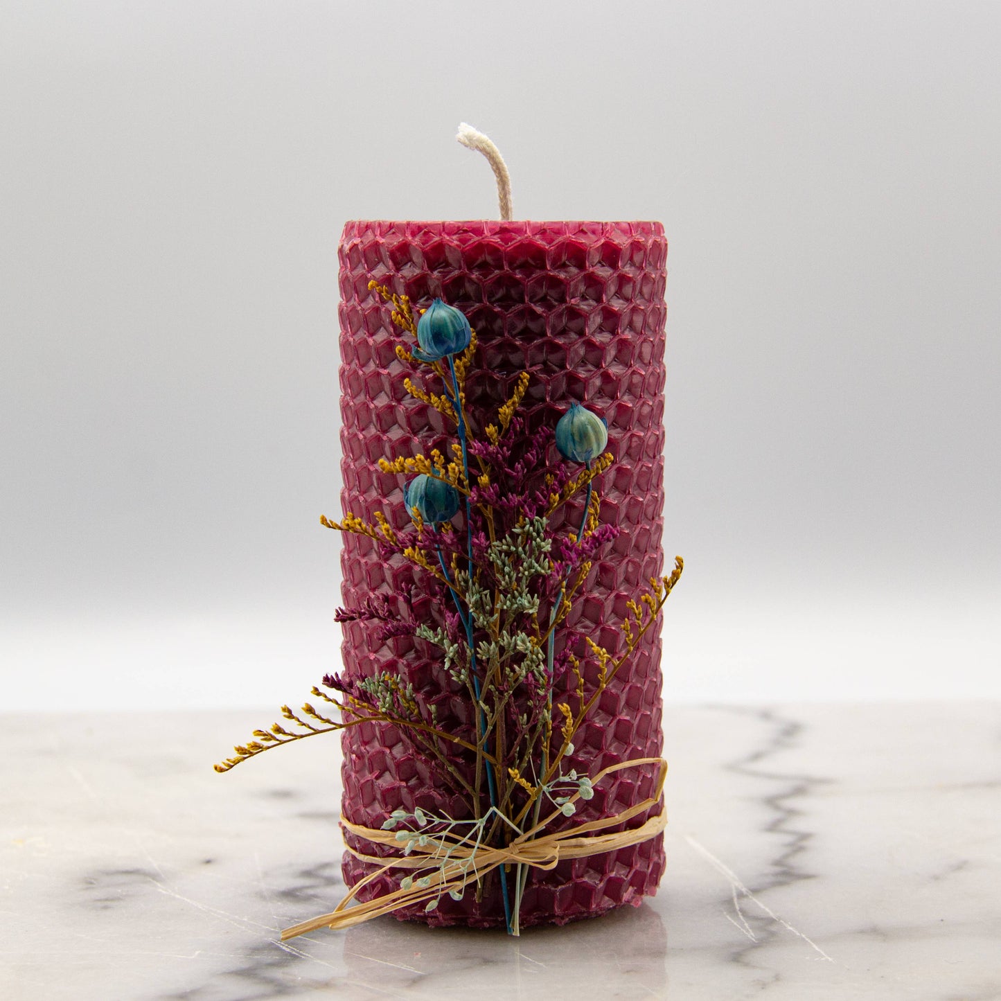 4" Pillars- Botanic Wrap: White