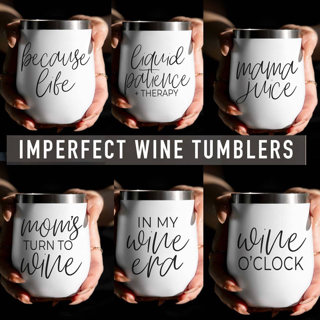 Imperfect Wine Tumblers with Lid, Stainless Steel: Graphic Issue / Mom's Turn
