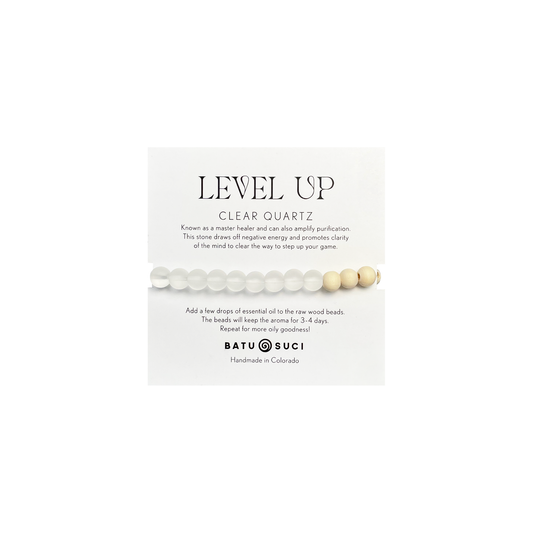 Level Up Diffuser Bracelet  |  Clear Quartz Aromatherapy