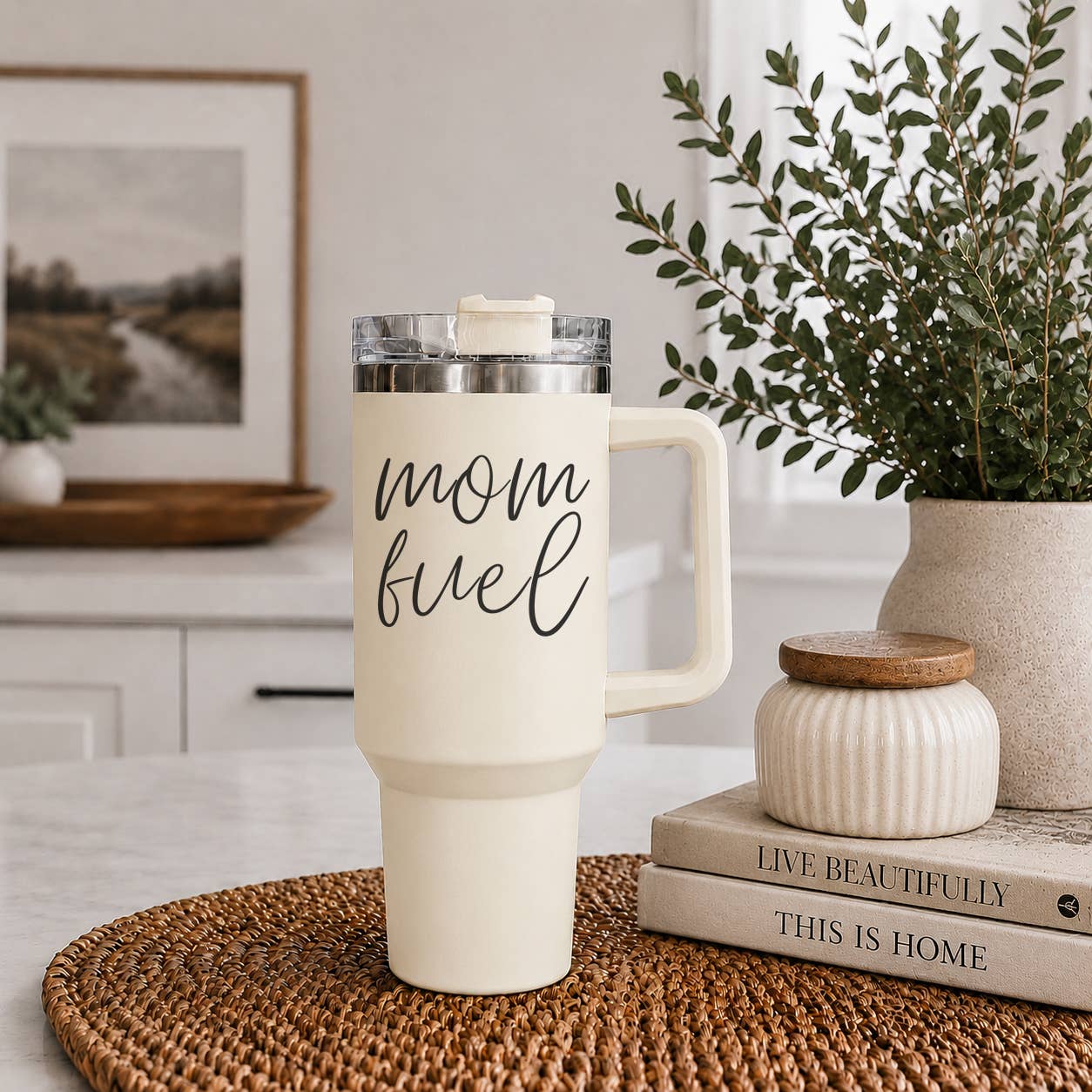 Mom Fuel Tumbler, Travel Coffee Mug, Mother's Day Gifts 40oz: Mom Fuel
