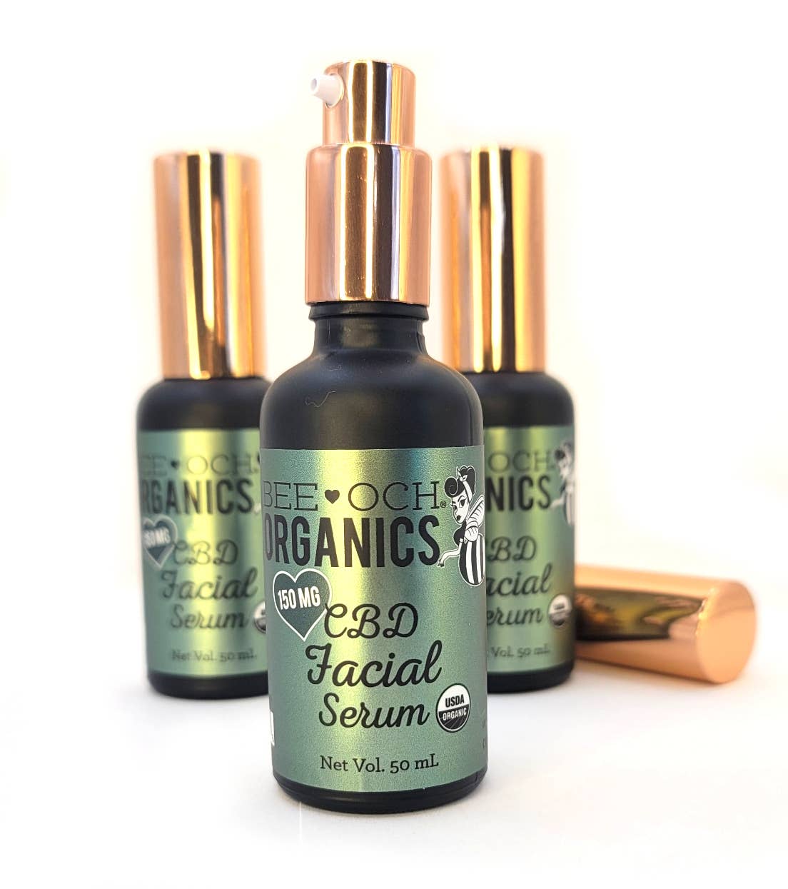 CBD Facial Serum 150mg - USDA Certified Organic: Unscented / 50mL Treatment Pump