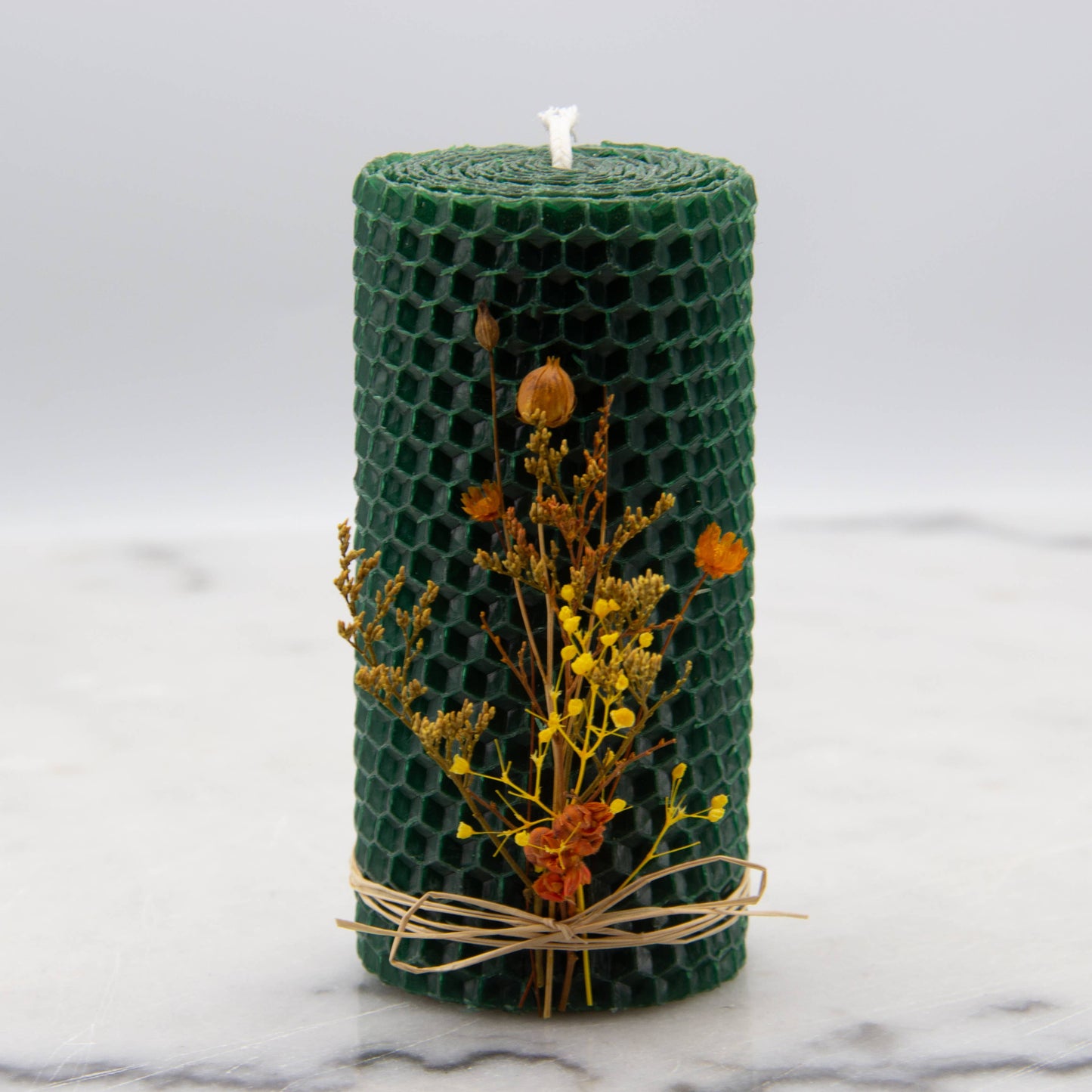 4" Pillars- Botanic Wrap: White