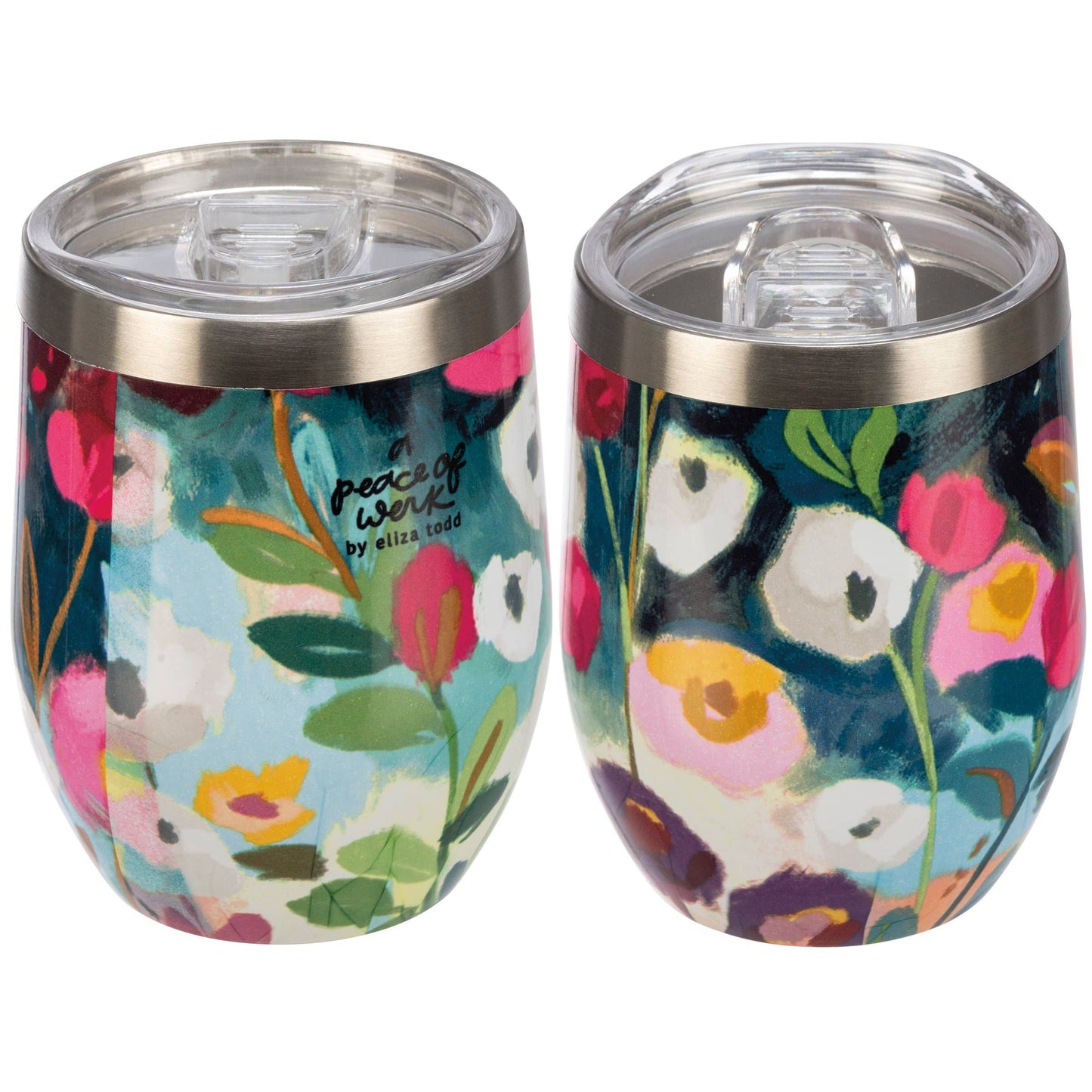 Red Floral Wine Tumbler