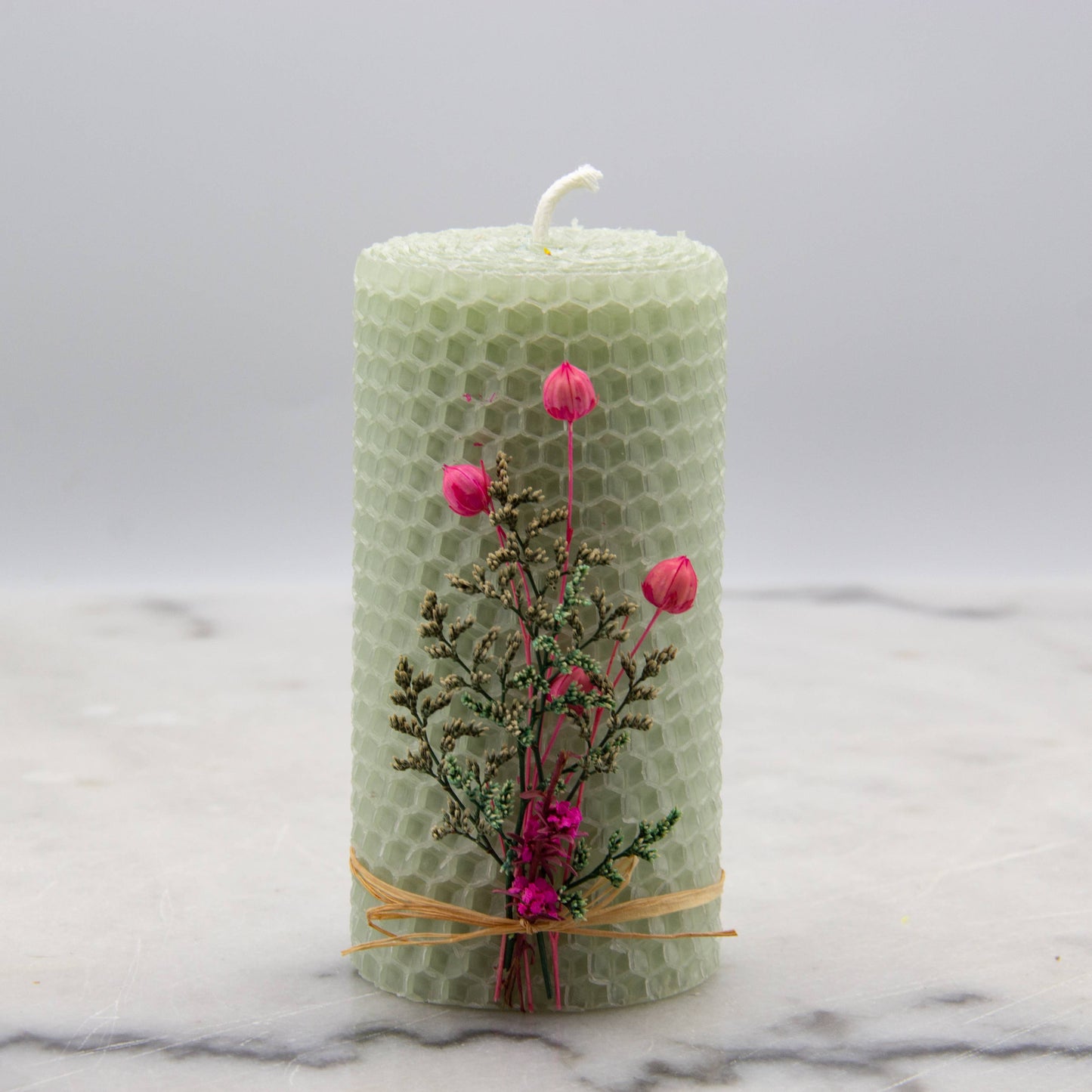 4" Pillars- Botanic Wrap: White