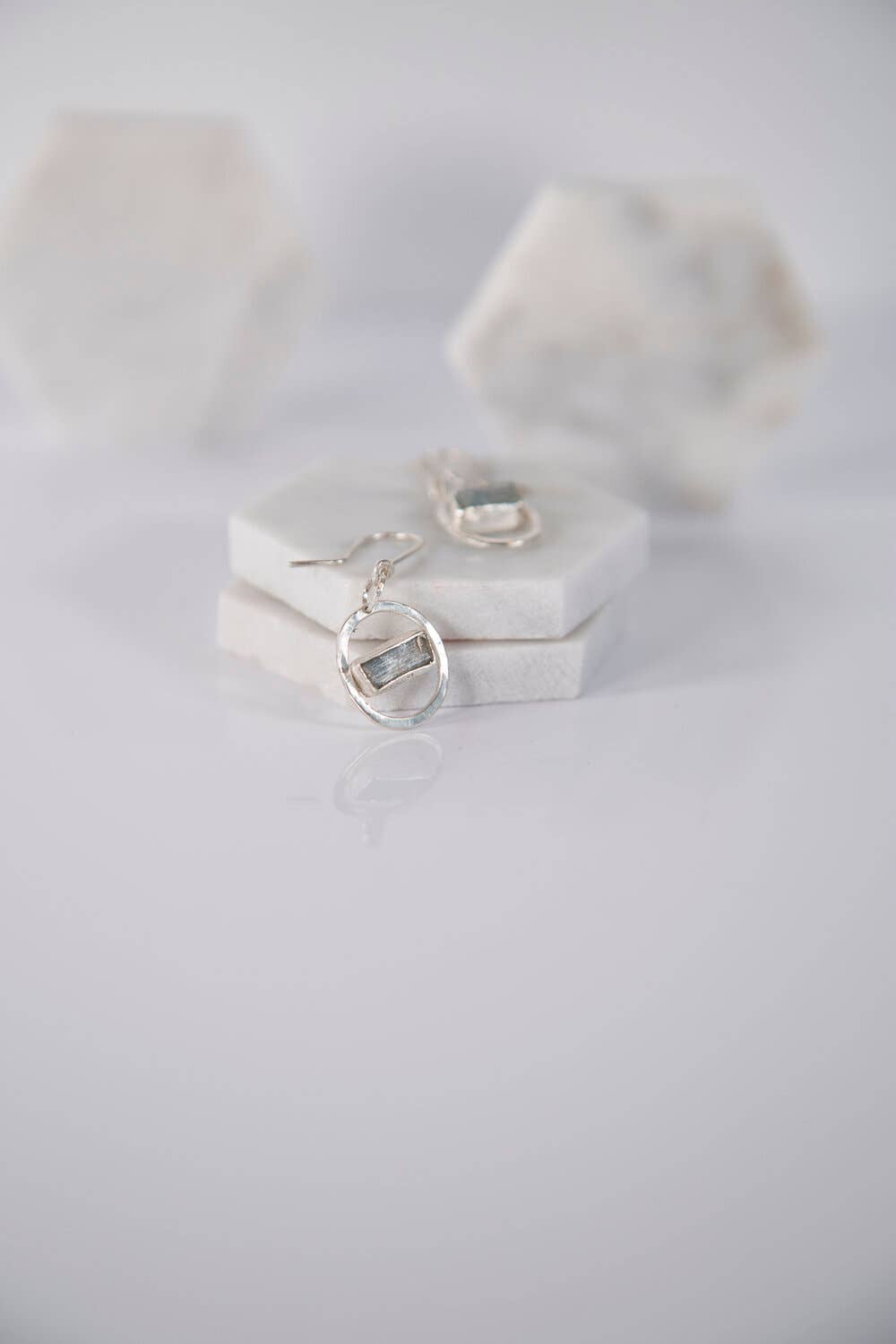 Aquamarine Dangles -  Gold