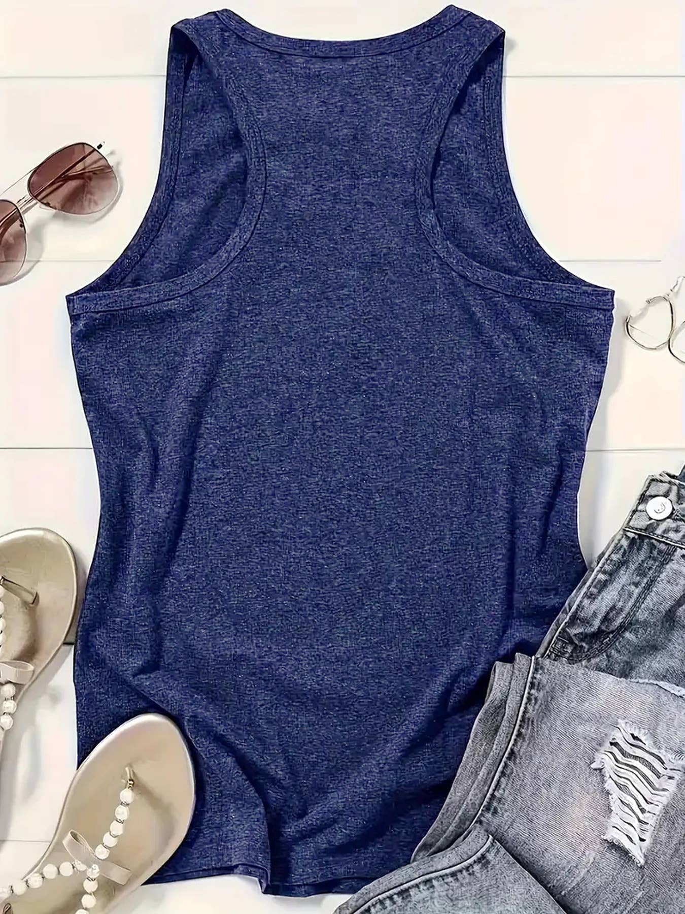 Western retro English letter print Graphic tank top: Berry / S