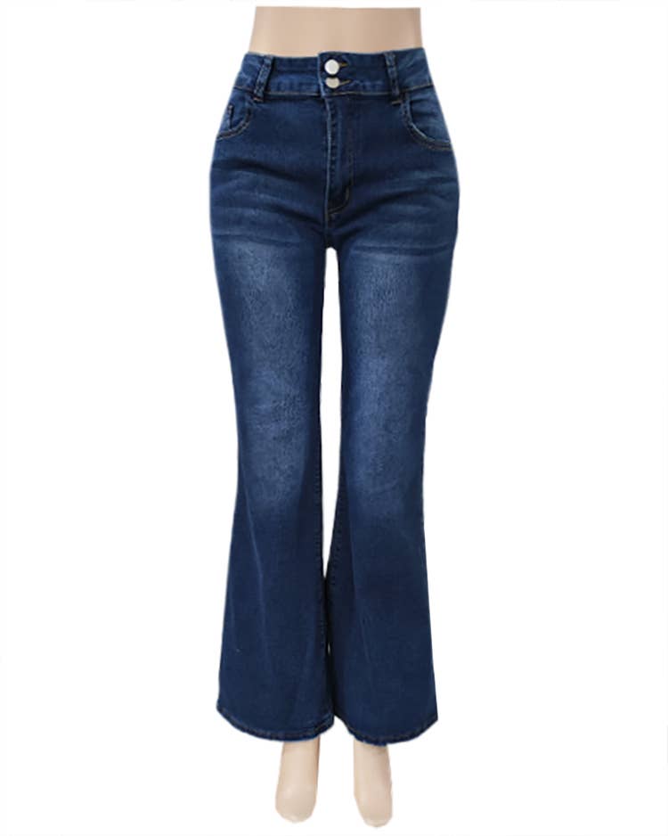 Vintage Stretch Washed Street Bootcut Jeans: Black / M