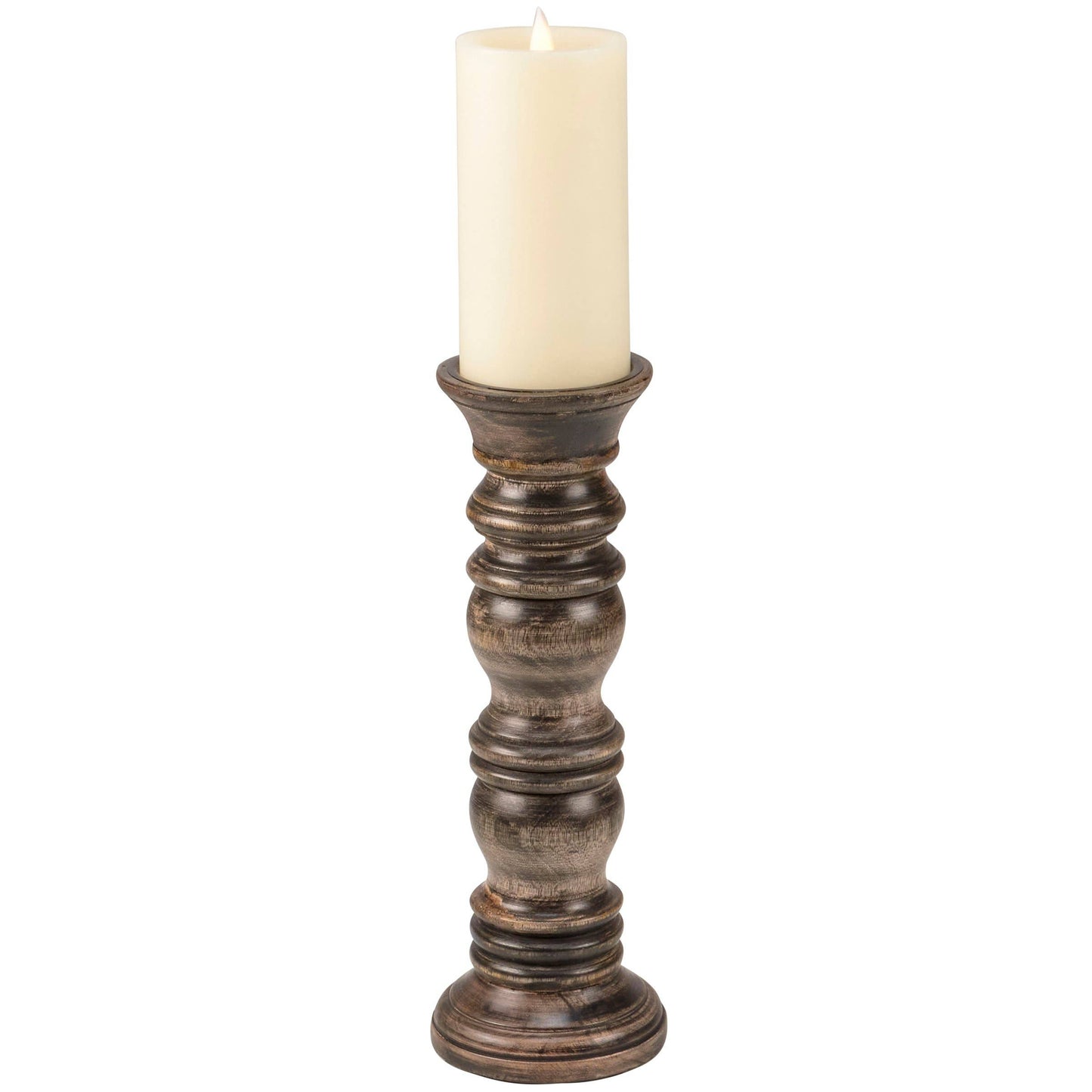 Turned Mango Wood Candle Holder