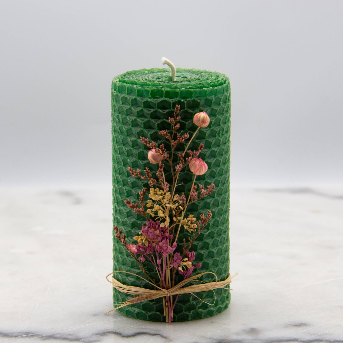 4" Pillars- Botanic Wrap: White