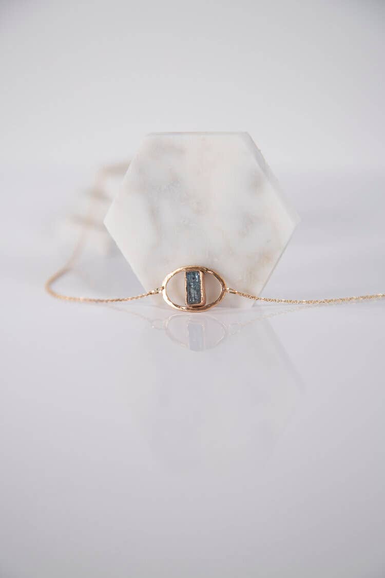 Aquamarine Necklace  -  Silver