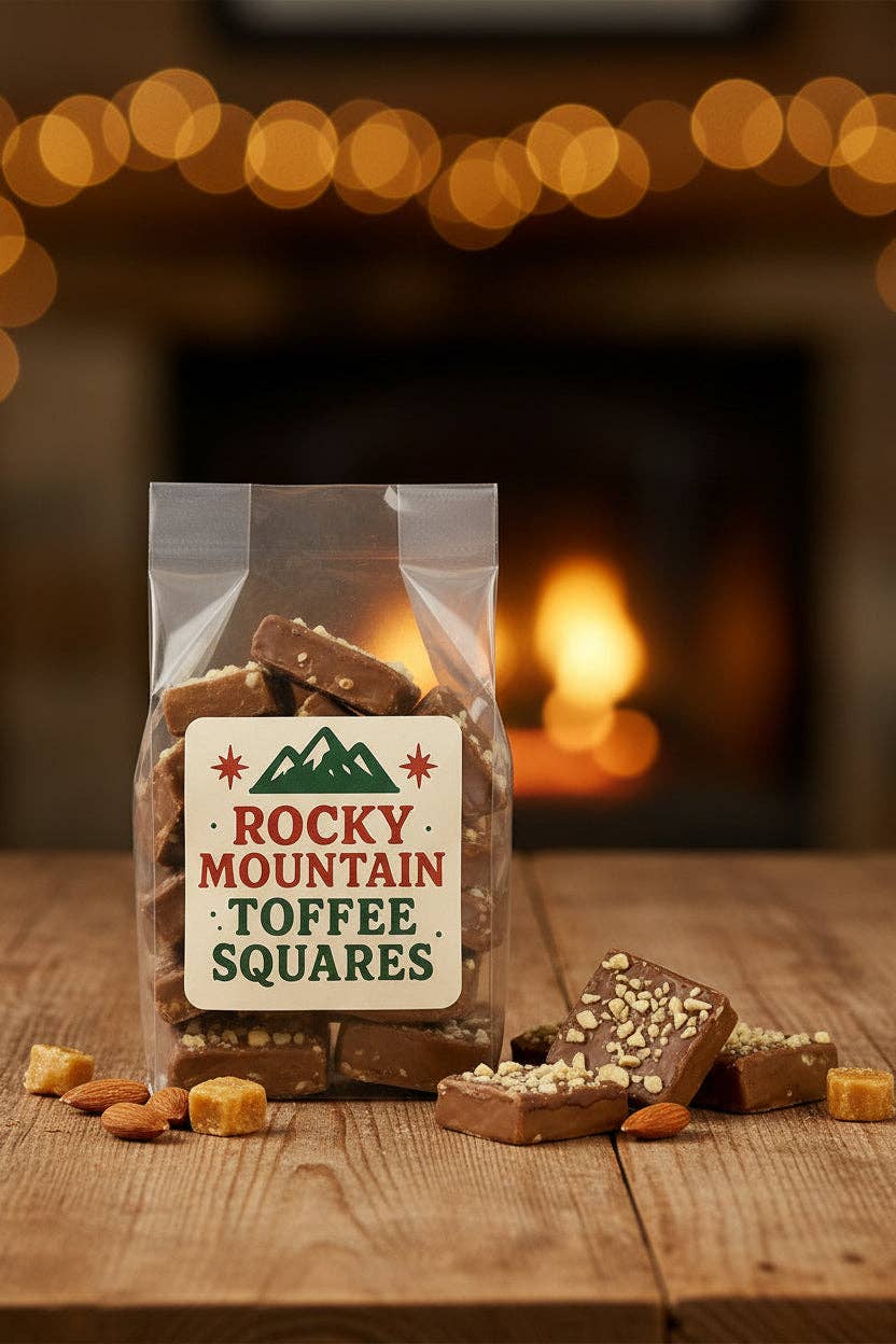 Rocky Mountain Toffee Squares - Dark and Milk: Milk / 5 oz Stand Up Bag