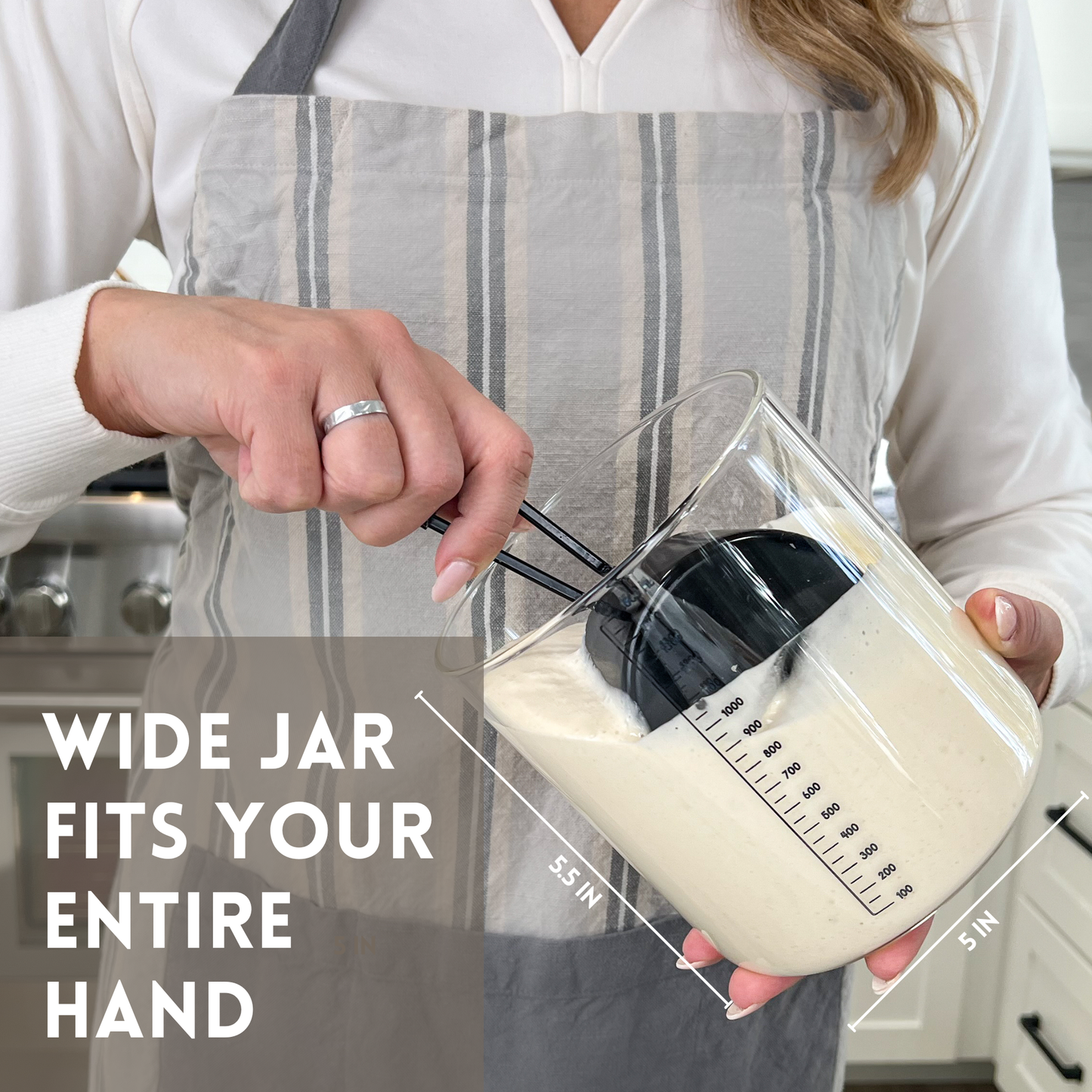 Sourdough Starter Kit with 50oz Glass Jar, Spatula & More