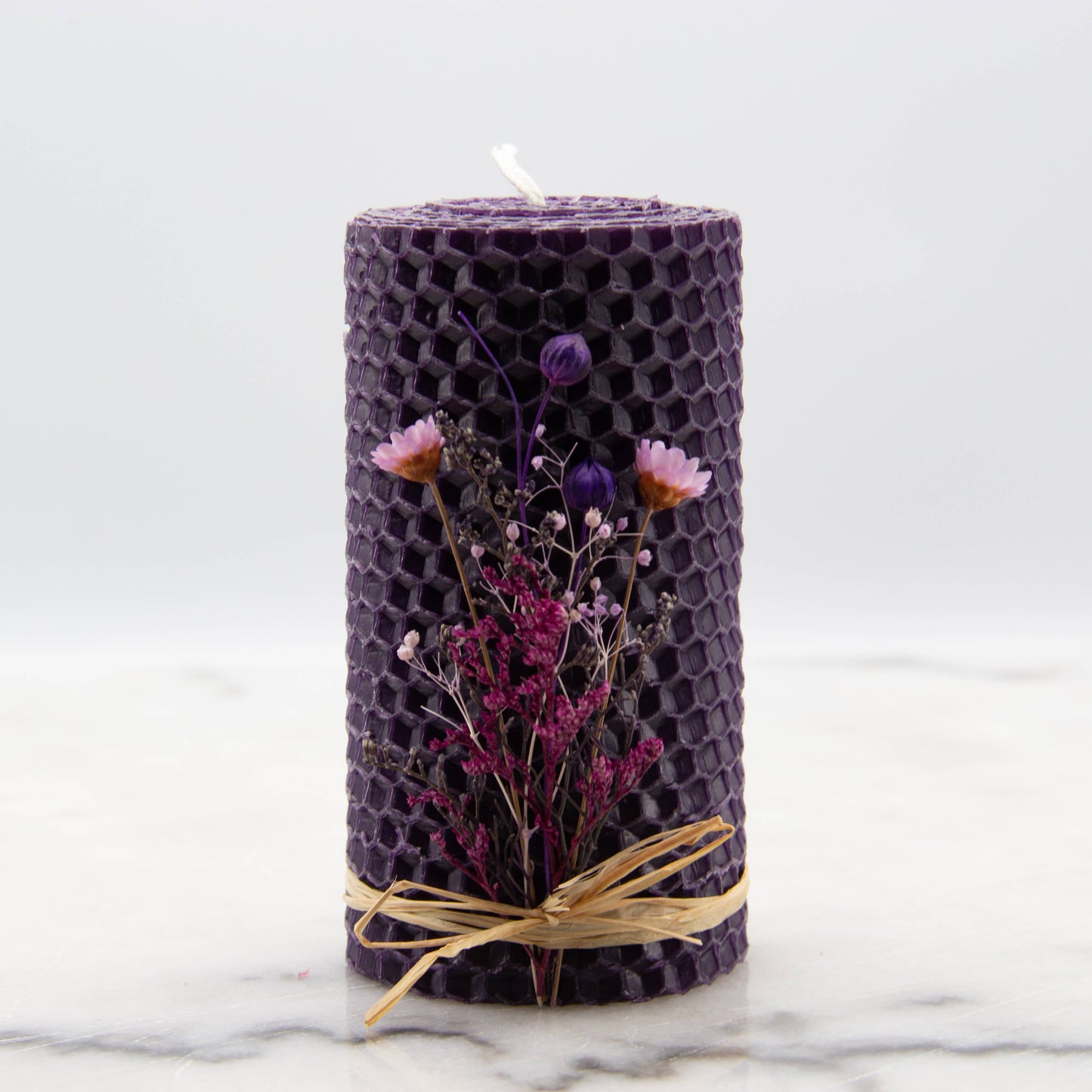 4" Pillars- Botanic Wrap: White
