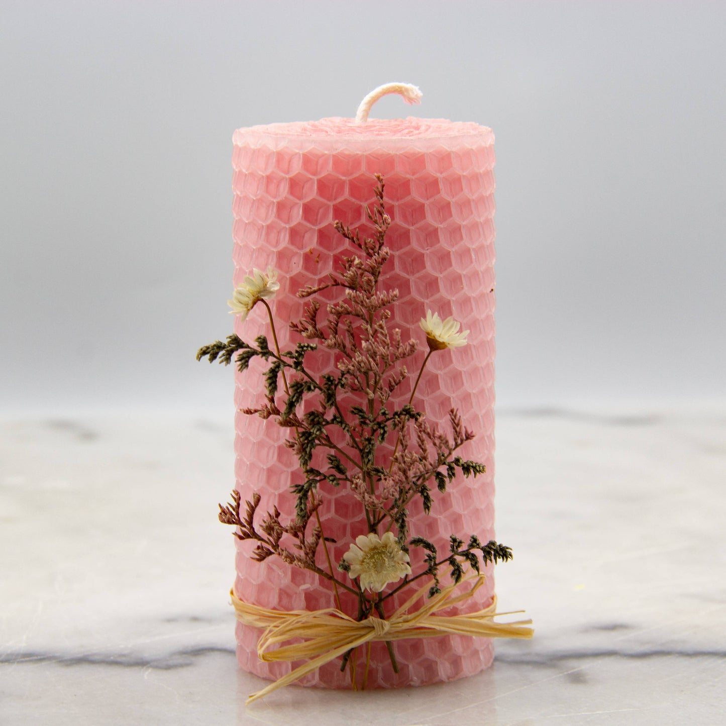 4" Pillars- Botanic Wrap: White
