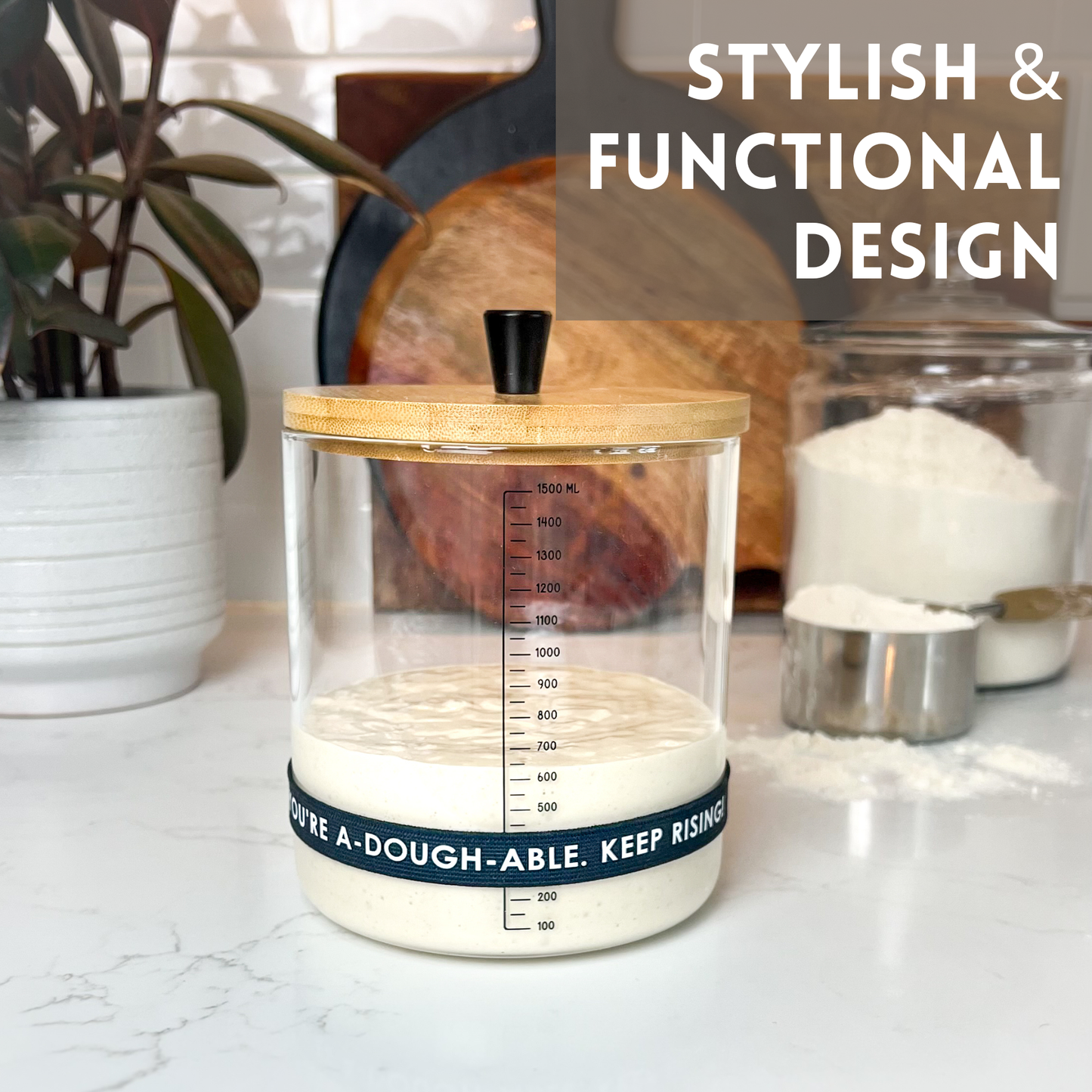 Sourdough Starter Kit with 50oz Glass Jar, Spatula & More
