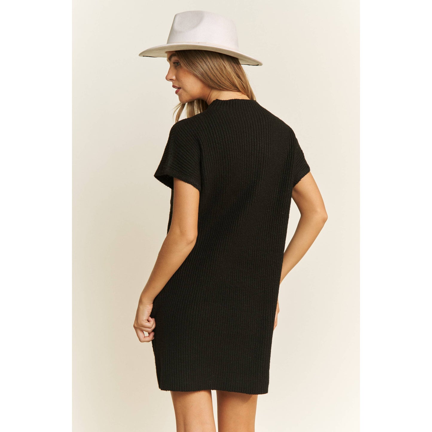 CLASSIC DROP SHOULDER SWEATER KNIT MINI DRESS: Burnt Orange / S-M-L(2-2-2)