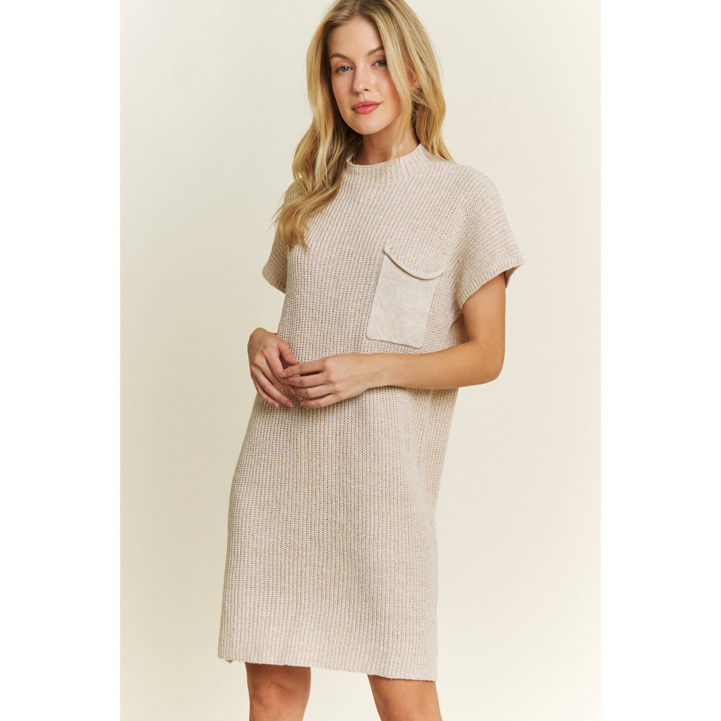 CLASSIC DROP SHOULDER SWEATER KNIT MINI DRESS: Burnt Orange / S-M-L(2-2-2)