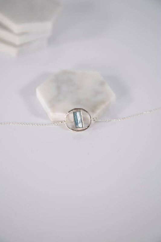 Aquamarine Necklace  -  Silver