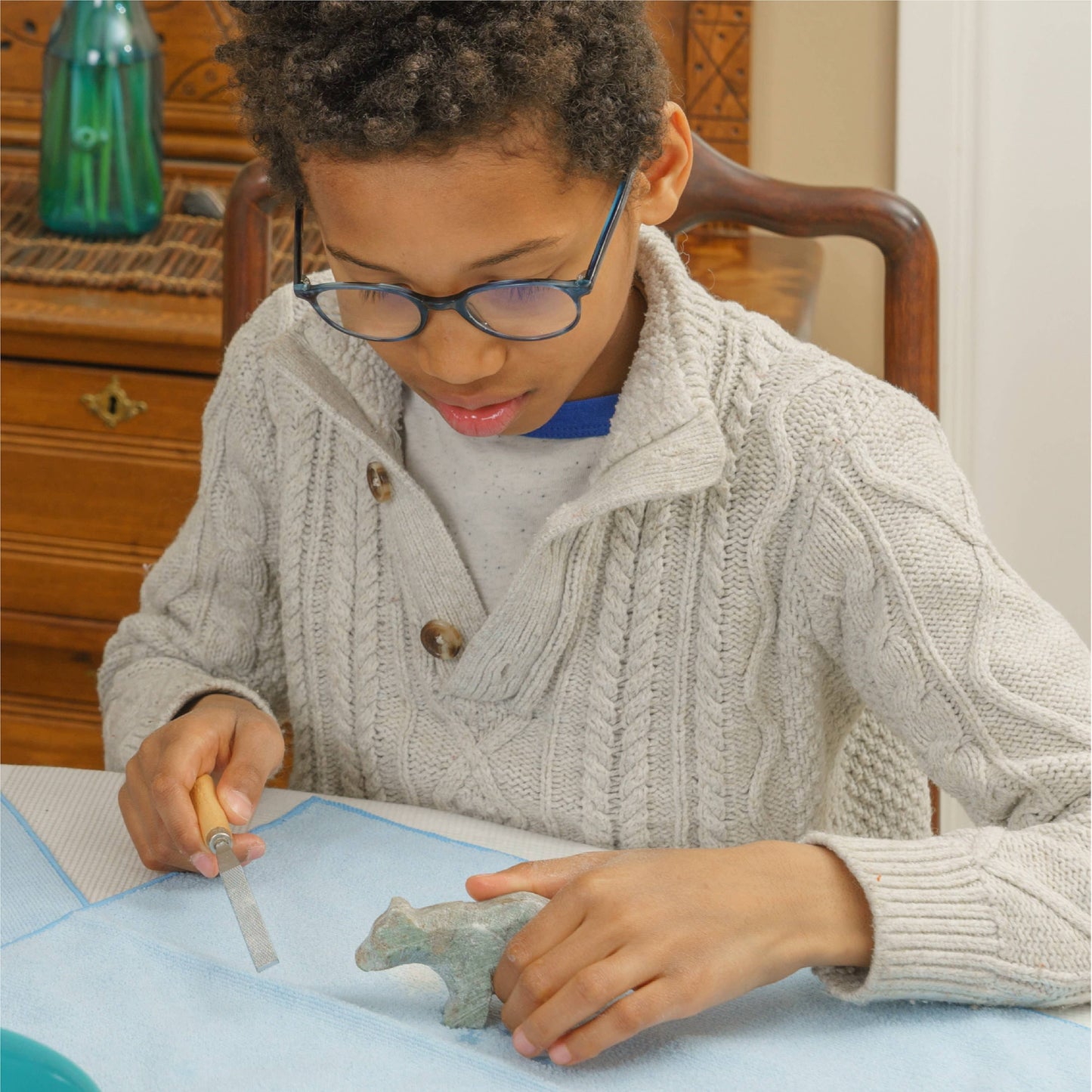 DIY Bear Soapstone Carving Kit — Quick Ship — Giftable Fun 