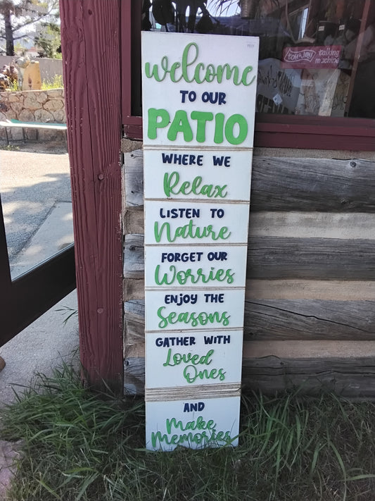 patio welcome leaner